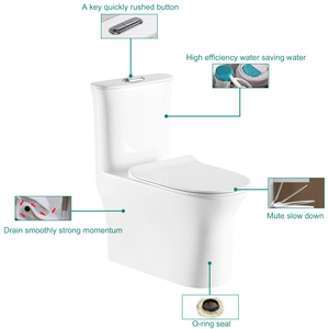 Articoli <span class=keywords><strong>sanitari</strong></span> un pezzo di servizi igienici sifonici sciacquone pavimento montato bianco bagno WC in ceramica - Product Image 3