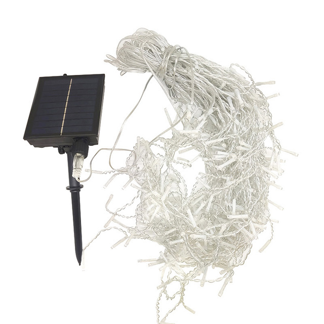 Solar LED Icicle String Lights Christmas Fairy Lamp Garland Outdoor for Wedding Party Garden Home Decoration