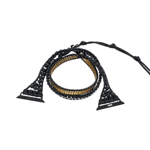 สายนาฬิกาแอปเปิ้ลธรรมชาติสำหรับผู้ชายสายรัดข้อมือ3X สไตล์โบฮีเมียนสายรัดนาฬิกาข้อมือหินลาวาอุปกรณ์เสริมสร้อยข้อมือ - Product Image 5