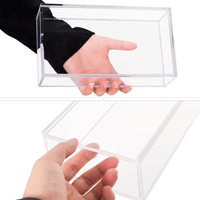 Boîte de rangement pour cartes de mahjong américain en acrylique SSJ, taille standard, transparente, moderne, polie, écologique, anti-poussière, lavable, facile à nettoyer