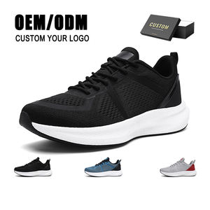 <span class=keywords><strong>Zapatillas</strong></span> Deportivas Casuales para <span class=keywords><strong>Hombre</strong></span> con Cordones, Malla Negra, Puntera Ancha, Suela de Goma TPU, Logotipo Personalizado - Product Image 1