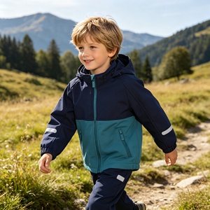 Veste softshell à capuche <span class=keywords><strong>avec</strong></span> fermeture éclair, imperméable, doublure en polaire polyester, bleu lac clair/bleu <span class=keywords><strong>montagne</strong></span>, taille 86-140 - Product Image 2