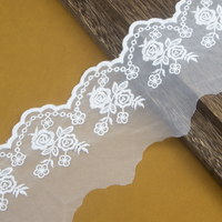 Ruban en dentelle de Tulle brodée florale 3d, dentelle à oeillet, tissu pour artisanat, couture et décoration de robe de mariée, Applique