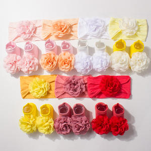 New Style zweiteiliges Set Cute Flower Nylon Baby Stirnband und Socken für Kinder - Product Image 1