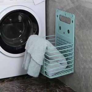 <b>Foldable</b> laundry <b>basket</b> for home use, bathroom laundry bin, wall-mounted. - Product Image 2