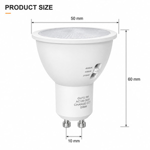 หลอดไฟ LED GU10 5W สปอตไลท์ AC120V ได้รับการรับรอง ETL 2700K-4000K-6000K สำหรับใช้ภายในอาคาร หลอดไฟ LED GU10 เปลี่ยนค่า CCT ได้ - Product Image 6