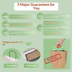 Bolsa de Papel Kraft Navideña para Regalos de Fiesta de Cumpleaños y Comida para Llevar, Impresión de Logotipo Personalizado, Impresión Offset - Product Image 4