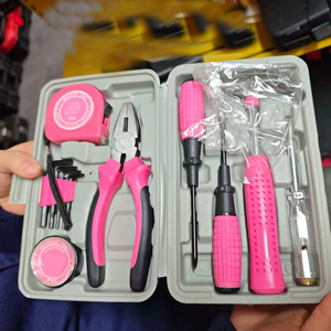 ชุดเครื่องมือ DIY คุณภาพสูง OEM/ODM พร้อมโลโก้ 13 ชิ้น สีชมพู ทำจากเหล็กกล้าคาร์บอน สำหรับผู้หญิง ใช้ในบ้าน บรรจุในกล่องแข็งพกพาสะดวก - Product Image 6