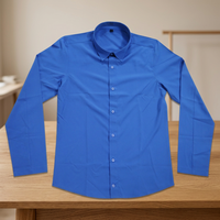 Camisa de Hombre Recién Llegada, 95% Poliéster y 5% Elastano, Color Sólido, Transpirable, Talla Grande, con Logotipo Frontal, Estilo Moderno, de Bangladesh