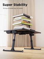 Support d'ordinateur portable portable avec support de téléphone pliable en bois debout lit bureau réglable Table de tour pour lire l'écriture