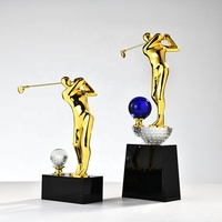 Trophées de golf personnalisés, coupes en verre vierges, trophées de golf en cristal