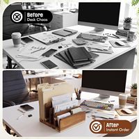 Organizador de Correo de Madera Desmontable con Múltiples Ranuras, Soporte para Documentos de Escritorio para Tareas de Archivo en Oficinas, Suministros para Mesa de Estudio en el Hogar