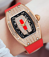 Montres de luxe en acier avec mouvement japonais similaire, design d'usine et fabrication en série, squelette, cristal et diamants, pour marque privée