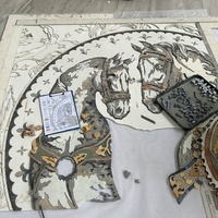 Mosaïque en marbre à jet d'eau de nouvelle conception, motif de médaillon en marbre à jet d'eau, murale en marbre à jet d'eau, design de murale en marbre à jet d'eau, carrelage