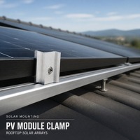 Support de fixation d'extrémité de panneau solaire photovoltaïque en aluminium pour rail de cadre de module, montage au sol