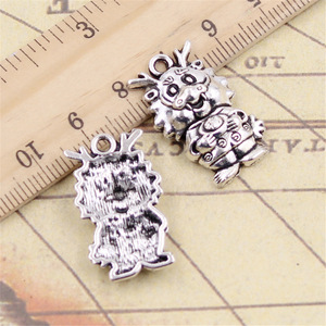 Dijes China Loong Dragon 27x16mm Colgantes de color plata tibetana Joyería antigua Fabricación DIY Artesanía hecha a mano - Product Image 4