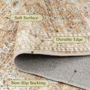 Tappeti lavabili <span class=keywords><strong>in</strong></span> <span class=keywords><strong>lavatrice</strong></span> con tappeti antiscivolo per <span class=keywords><strong>soggiorno</strong></span> <span class=keywords><strong>in</strong></span> camera da letto con stampa floreale <span class=keywords><strong>tappeto</strong></span> resistente alle macchie - Product Image 4