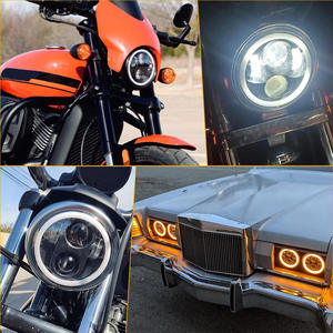 Xtx 5.75 Inch Front LED Motorcycle Headlight for Off-road Vehicles Full Round 4 Beads 60W with Angel Eyes 1 Year Warranty - Product Image 4