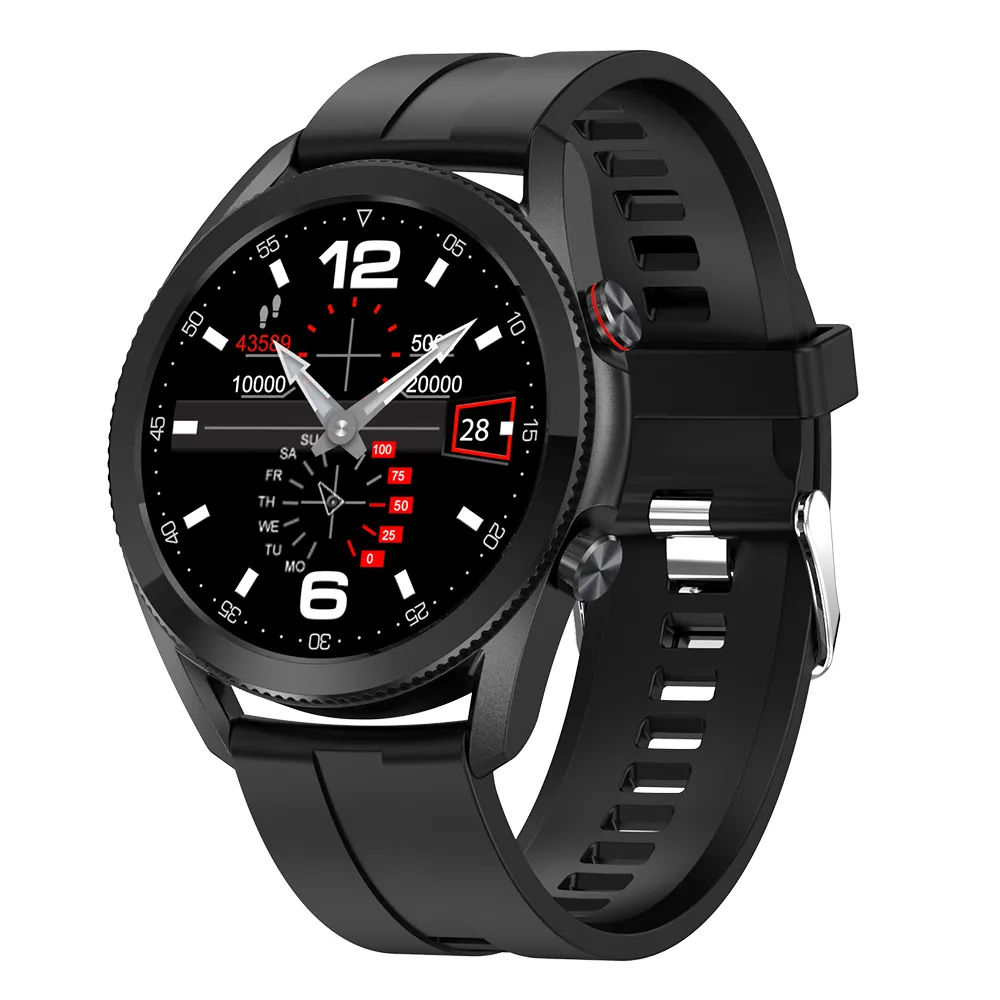 Продвижение L19 smartwatch круглый сенсорный напоминание о вызове IP68 Водонепроницаемый Фитнес-трекер, ремешки для часов для мужчин и женщин pk L13 Смарт-часы L19