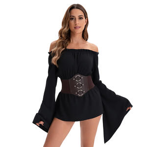 Blusa Gótica con Hombros Descubiertos y Mangas Campana - Disfraz Medieval y Renacentista para Cosplay Pirata, Fiestas, TV y Cine con Cintura de Corsé - Product Image 2
