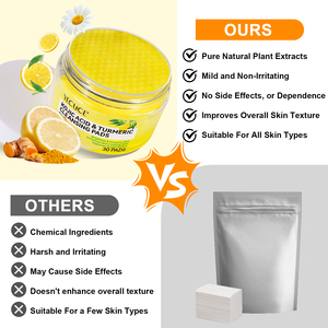 وسادات قطنية لتنظيف وتقشير الوجه ومكافحة حب الشباب بحمض الكوجيك والكركم من YECUCE للعناية بالبشرة بعلامة تجارية خاصة - Product Image 6