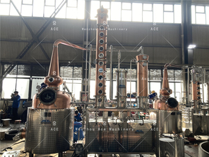 Alambic à gin Ace 200L, machine de distillation complète, système de moonshine à deux pots, col de cygne avec condenseur en cuivre à vendre - Product Image 4