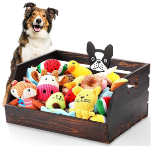 Contenitore per Giocattoli per Cani a Forma di Osso FSC, Cesto Portaoggetti per Cuccioli, Organizzatore per Guinzagli e Cibo, Scatola in Legno per Giocattoli per Animali Domestici per Camera da Letto e Soggiorno - Product Image 6