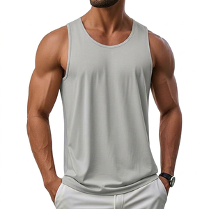 Men's Solid Color Knitted Tank Top Cotton Rayon Polyester Blend Breathable Lightweight O-Neck Casual Sleeveless <b>Vest</b> Plus Size - Product Image 1
