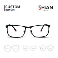 SHIAN SAO39 Monturas de Gafas Metálicas Cuadradas con Aro Completo para Lectura, Aptas para Todas las Formas de Rostro, Lentes de PC, Gafas Ópticas al por Mayor de Jiangxi