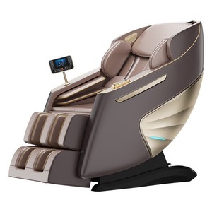 Massage Chair Sl Dual Rail 4D Mechanism <b>Zero</b> Gravity Full Body Automatic Home Use Brown And White - Product Image 1