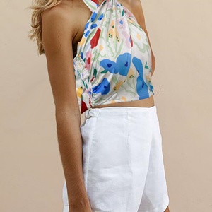 Women's <b>Top</b> <b>Tops</b> Sexy CrissCross Halter Sleeveless Wrap Front Backless Cami Crop <b>Top</b> Clubbing - Product Image 2