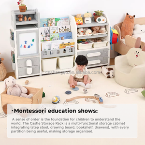 VSUCH Meubles <span class=keywords><strong>Montessori</strong></span> pour enfants, organisateur de jouets et étagère de rangement avec banc, étagère à livres pour enfants, étagères de rangement pour enfants - Product Image 4