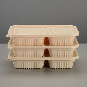 26 oz 2-Fach Mikrowellengeeignete Lunchbox zum Mitnehmen, Biologisch Abbaubarer Maisstärke-Behälter für Chinesisches Essen - Product Image 6