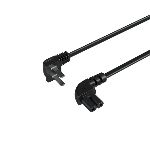Factory Direct Sale Pure Copper Audio TV Projector Power Cord National Standard Two-Prong Bent Figure-Eight Tail End C7 IP11