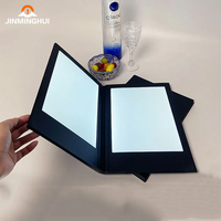 Menu lumineux rétroéclairé par LED, couverture en cuir pour restaurant, bar, boîte de nuit - Fournitures en acrylique pour hôtels et restaurants