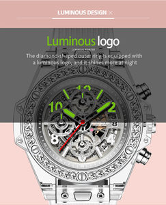 Reloj KIMSDUN 1983B Unisex con Caja <span class=keywords><strong>de</strong></span> Acero Inoxidable, Diamantes, Calendario IPS, Resistente al Agua IP68, Correa <span class=keywords><strong>de</strong></span> Goma Transparente, Fase Lunar, Cuarzo - Product Image 5