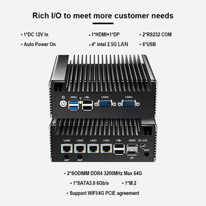 Nueva Computadora Integrada Intel Celeron J6412 de Cuatro Núcleos, 4*Inter I226, <span class=keywords><strong>Mini</strong></span> PC Industrial con 2 Puertos Seriales, HDMI+DP - Product Image 2