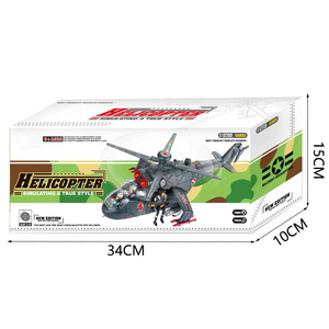 Jouets lumineux en plastique, hélicoptère, avion à bascule avec soldat - Product Image 3