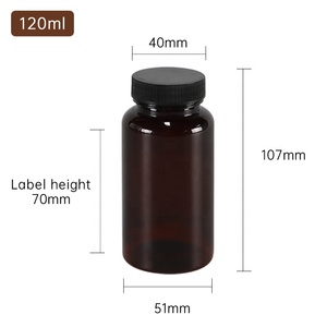 100ml 120ml 150ml 250ml Empty Brown PET Capsule Bottle Supplement Packaging <b>Pill</b> <b>Containers</b> Tablet Bottles - Product Image 4