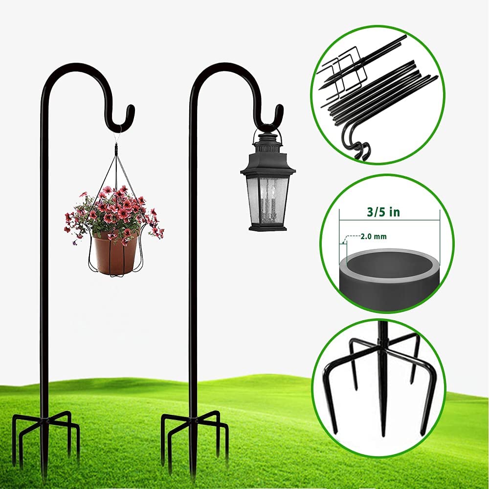 Горячая Распродажа приспособления для сада высокий пастырь крючки с 5-раздвоенный база, регулируемый тяжелые кормушка для птиц полюс Стойка вешалка для использования вне помещений