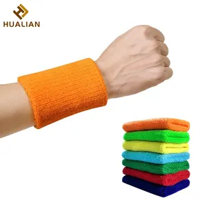 HUALIAN 8*5*10*12*15センチメートルCustom Cotton Sports Basketball Sweatband Wristband Wrist Sweatband