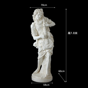 Statues personnalisées en fibre de verre des Quatre <span class=keywords><strong>Muses</strong></span>, ensemble de sculptures en résine représentant des dames musiciennes avec base haute pour la décoration de jardin - Product Image 4