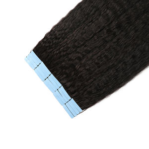 Extensiones de cabello humano virgen KKS modelo de cuerpo recto rizado onda HD cinta Invisible de encaje en estilo de onda Natural - Product Image 1