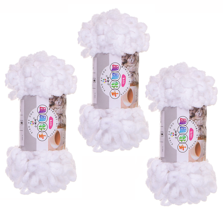 Массивное ручное плетение, пушистая Мягкая вязаная крючком белая петля для рукоделия