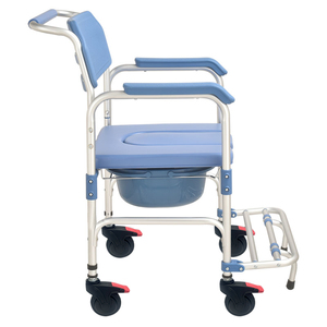 <span class=keywords><strong>Silla</strong></span> <span class=keywords><strong>de</strong></span> <span class=keywords><strong>baño</strong></span> plegable <span class=keywords><strong>de</strong></span> cuatro <span class=keywords><strong>ruedas</strong></span> con pedal antivuelco - Product Image 5