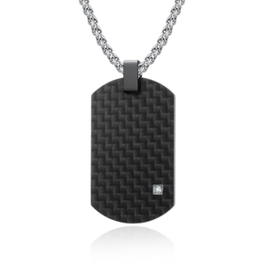 Alin Factory Direct Senior <span class=keywords><strong>Plaid</strong></span> Men's Stainless Steel Anla Necklace Simple Hundred Pendant Fashion Trend Jewelry - Product Image 1