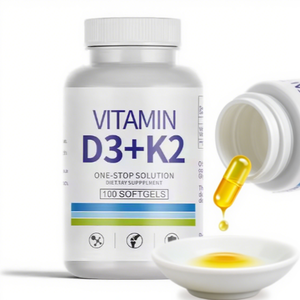OEM <strong>Vitamin</strong> <strong>D3</strong> K2 Softgel <strong>Capsules</strong> (Food Grade Organic) for Energy Immune Support &amp; Bone Health-For Adults Fast Lead Time - Product Image 1