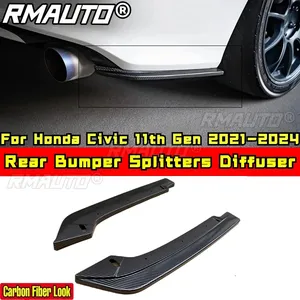 For Honda Civic 11th Gen 2021-2024 Body Kit Rear Bumper Lip <b>Splitters</b> Diffuse Glossy Black Sport Style Car Accessories - Product Image 1