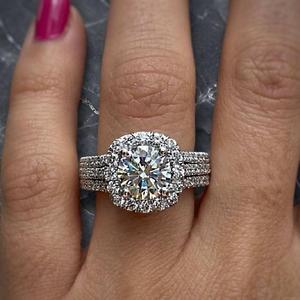 Anillo de Diamante Moissanita de Plata de Ley 925 de Diseño, Elegante Anillo de Compromiso y Boda, Joyería Fina para Regalo - Product Image 3