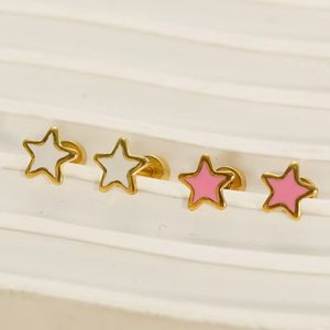 Star Stud <b>Earrings</b> Stainless Steel Multi Color Five Pointed Star Women Fashion Jewelry Small <b>Earrings</b> For Everyday Wear - Product Image 2